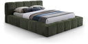Carlin Chenille Fabric Upholstered Bed - Olive