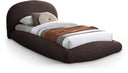 Genesis Teddy Fabric Upholstered Floating Twin Bed - Brown