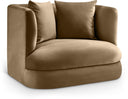 Alder Velvet Upholstered Accent Chair - Beige