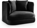 Alder Velvet Upholstered Accent Chair - Black