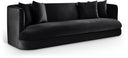 Alder 93.5" Velvet Upholstered Sofa - Black