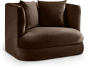Alder Velvet Upholstered Accent Chair - Brown