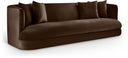 Alder 93.5" Velvet Upholstered Sofa - Brown