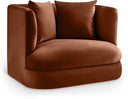 Alder Velvet Upholstered Accent Chair - Cognac