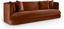 Alder 93.5" Velvet Upholstered Sofa - Cognac