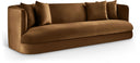 Alder 93.5" Velvet Upholstered Sofa - Saddle