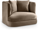 Alder Velvet Upholstered Accent Chair - Taupe