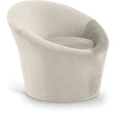 Tristan Velvet Upholstered Accent Chair - Cream