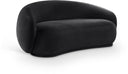 Emery 77" Velvet Upholstered Loveseat - Black