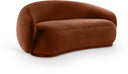 Emery 77" Velvet Upholstered Loveseat - Cognac