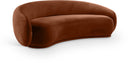 Emery 95" Velvet Upholstered Sofa - Cognac