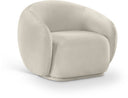 Emery Velvet Upholstered Accent Chair - Cream