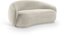 Emery 77" Velvet Upholstered Loveseat - Cream