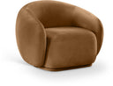Emery Velvet Upholstered Accent Chair - Saddle