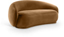 Emery 77" Velvet Upholstered Loveseat - Saddle