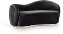 Gustavo 72.5" Velvet Upholstered Loveseat - Black