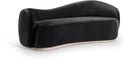 Gustavo 92.5" Velvet Upholstered Sofa - Black