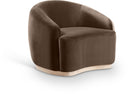 Gustavo Velvet Upholstered Accent Chair - Brown