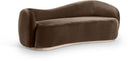 Gustavo 92.5" Velvet Upholstered Sofa - Brown