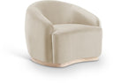 Gustavo Velvet Upholstered Accent Chair - Cream