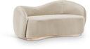 Gustavo 72.5" Velvet Upholstered Loveseat - Cream