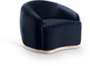 Gustavo Velvet Upholstered Accent Chair - Blue
