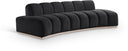Jace 106" Velvet Upholstered Sofa - Black