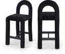 Amari Chenille Fabric Upholstered Counter Stool - Black