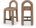 Amari Vegan Leather Upholstered Counter Stool - Brown