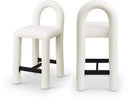 Amari Vegan Leather Upholstered Counter Stool - Cream