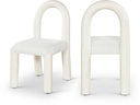 Amari Vegan Leather and Boucle Fabric Upholstered Dining Chair - Cream