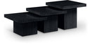 Spencer Solid Wood And Oak Veneer 3 Piece Coffee Table - Black
