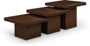 Spencer Solid Wood And Oak Veneer 3 Piece Coffee Table - Brown