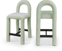 Amari Chenille Fabric Upholstered Counter Stool - Mint