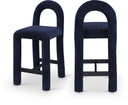 Amari Chenille Fabric Upholstered Counter Stool - Blue