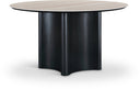 Corvina 46.5" Travertine Sintered Stone Top And Oak Veneer Base Dining Table - Black