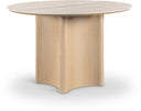 Corvina 46.5" Travertine Sintered Stone Top And Oak Veneer Base Dining Table - Natural