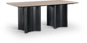 Corvina 78" Travertine Sintered Stone Top And Oak Veneer Base Dining Table - Black