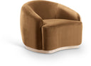 Gustavo Velvet Upholstered Accent Chair - Saddle