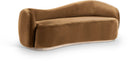 Gustavo 92.5" Velvet Upholstered Sofa - Saddle