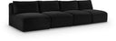 Shaggy 124" Corduroy Performance Fabric Upholstered Modular Sofa - Black