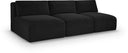 Shaggy 93" Corduroy Performance Fabric Upholstered Modular Sofa - Black