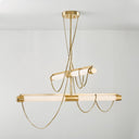 Vintage Brass Lariat Chandelier 48.75" by Corbett Lighting, view 3