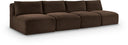Shaggy 124" Corduroy Performance Fabric Upholstered Modular Sofa - Brown