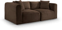 Shaggy 78" Corduroy Performance Fabric Upholstered Modular Loveseat - Brown
