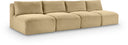 Shaggy 124" Corduroy Performance Fabric Upholstered Modular Sofa - Camel