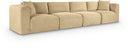 Shaggy 140" Corduroy Performance Fabric Upholstered Modular Sofa - Camel