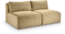 Shaggy 62" Corduroy Performance Fabric Upholstered Modular Loveseat - Camel