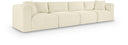 Shaggy 140" Corduroy Performance Fabric Upholstered Modular Sofa - Cream