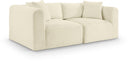 Shaggy 78" Corduroy Performance Fabric Upholstered Modular Loveseat - Cream